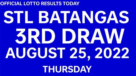 stl batangas 3rd draw result today|STL RESULTS TODAY .